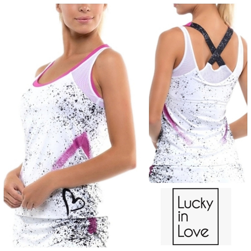 Lucky in Love City graffiti tank top